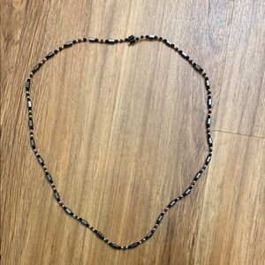 Magnetic Black Beaded Necklace/Bracelet with Textured Design